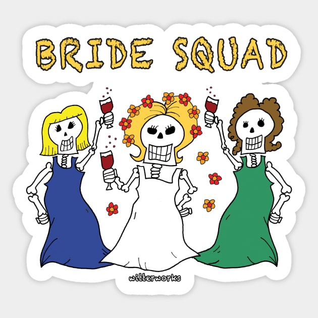 Skeleton Wedding WITHOUT white outline Sticker by witterworks